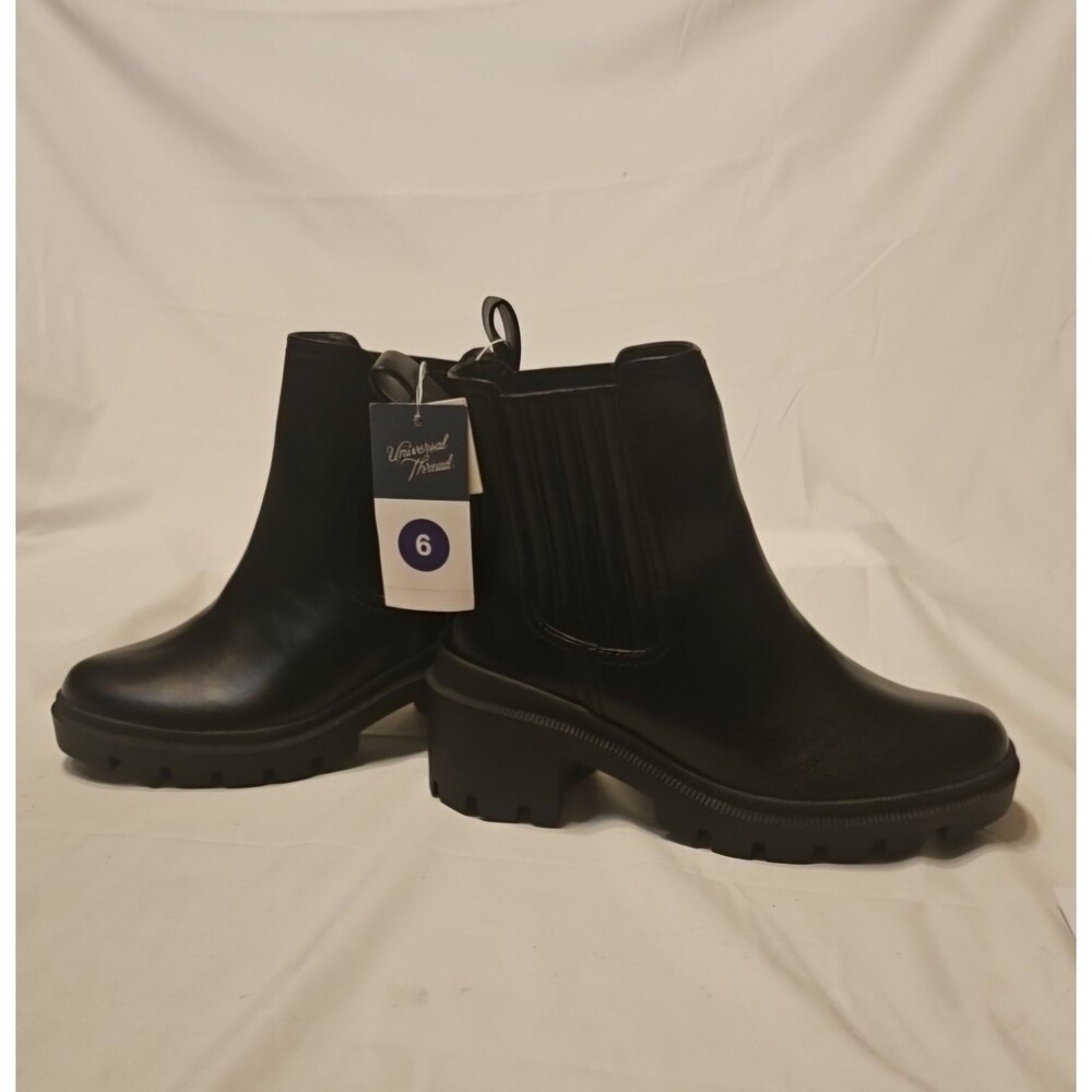 NEW Universal Thread Naya Black Slip On Boots Womens Sz 6 Motorcycle Hiking Goth